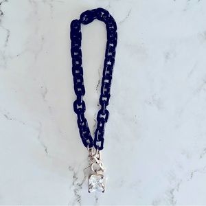 Bebe Sport Crystal Chain Toggle Choker Necklace